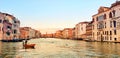 Panoramic photo of the Grand Canal in Italian Venice