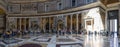 Panoramic photo of the inside of the Pantheon in Rome, Italy