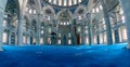 Panoramic photo of Interior of Sokollu Mehmet Pasa Mosque in Beyoglu Istanbul