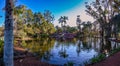 Panoramic photo of lake in municipal park in the city of Pocos de Caldas, Minas Gerais - Brazil