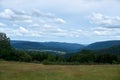 A panoramic photo of the landscape in the Vulkaneifel, Germany