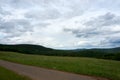 A panoramic photo of the landscape in the Vulkaneifel, Germany