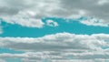 Panoramic photo of surreal cloudscape on vivid blue sky