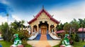 Panoramic photo Thailand temple on background scenery blue sky at sunset Royalty Free Stock Photo