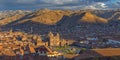 Panorama of Cusco City at Sunset, Peru Royalty Free Stock Photo