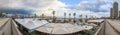 Panoramic picture of the Barcelona seafront and harbour