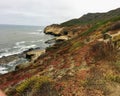 Panoramic picture at Cabrillo National Monument bluffs and tidepools. Coastal bluffs and tidepools are found along Point Loma Royalty Free Stock Photo