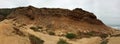 Panoramic picture at Cabrillo National Monument bluffs and tidepools. Coastal bluffs and tidepools are found along Point Loma Royalty Free Stock Photo