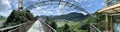 A panoramic picture of the glass plank road