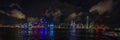 Panoramic picture of the Hongkong skyline at evening twillight