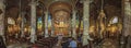 Panoramic picture inside the cathedral of Barcelona