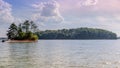 Panoramic picture of lake lanier Royalty Free Stock Photo