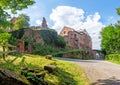 Panoramic picture of medieval Miltenberg castle in Germany during daytime Royalty Free Stock Photo