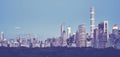 Panoramic picture of New York City skyline. Royalty Free Stock Photo