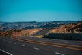 Panoramic picture of a scenic road, USA. Highway in America. Royalty Free Stock Photo