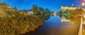Panoramic picture of Sigmaringen Castle on the Danube at sunrise Royalty Free Stock Photo