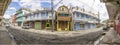 Panoramic picture of a typical street of houses on the island of Dominica