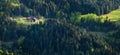 Panoramic picturesque landscape of a European secluded country house in a forest of Schwarzwald, Germany