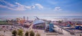 Panoramic pier and amuzement park at South end on Sea Royalty Free Stock Photo