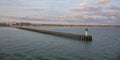 Panoramic of the pier and lighthouse of the city of Calais