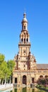 Panoramic of Plaza EspaÃ±a or MarÃ­a Luisa Park square in Seville