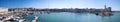 Panoramic the port and the beautiful church of the town of Trani in Apulia