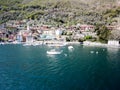 panoramic postcard of the Comacina island of Lake Como