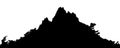 Panoramic range mountains isolated silhouette Royalty Free Stock Photo