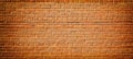 Panoramic red brick wall background texture. Architecture grunge detail abstract theme. Home, office or loft design red vintage Royalty Free Stock Photo