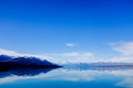 Panoramic Reflection of Mount Cook at Lake Pukaki, New Zealand.