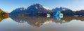 Panoramic Grey Lake, Patagonia, Chile Royalty Free Stock Photo