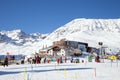 Panoramic restaurant and middle cable car station at Komperdell, Austria Royalty Free Stock Photo