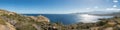 Panoramic of Revellata lighthouse near Calvi in Corsica Royalty Free Stock Photo