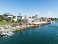 River view of Valdivia river terminal and fishmarket