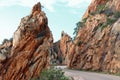 panoramic road called D81 which passes in the middle of the rock Royalty Free Stock Photo
