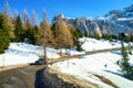 Dolomites in Winter, South Tyrol, Italy Royalty Free Stock Photo