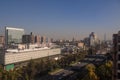 Panoramic of Santiago de Chile in las Condes, view of Parque Ara
