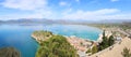 Panoramic scenery from above of Nafplio city Argolis Greece - drone view