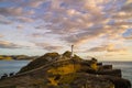 Castle Point Lighthouse in sunrise, New Zealand Royalty Free Stock Photo