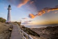 Castle Point Lighthouse in sunrise, New Zealand Royalty Free Stock Photo