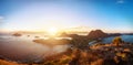 Panoramic scenic view of Padar Island. Royalty Free Stock Photo