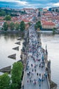 Panoramic scenic view of Prague city skyline, Prague, Czech Republic Royalty Free Stock Photo