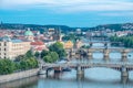 Panoramic scenic view of Prague city skyline, Prague, Czech Republic Royalty Free Stock Photo