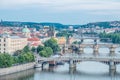 Panoramic scenic view of Prague city skyline, Prague, Czech Republic Royalty Free Stock Photo