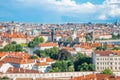 Panoramic scenic view of Prague city skyline, Prague, Czech Republic Royalty Free Stock Photo