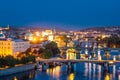 Panoramic scenic view of Prague city skyline, Prague, Czech Republic Royalty Free Stock Photo