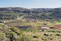 Panoramic scenic view of typical winter Malta fields