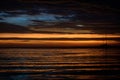 Panoramic sea ocean sunrise. Beach sunrise over the tropical sea. Colorful sunset on the beach. Royalty Free Stock Photo