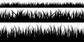 Panoramic seamless grass silhouette for footer and design. Royalty Free Stock Photo