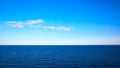 Panoramic seascape with sea horizon and blue sky